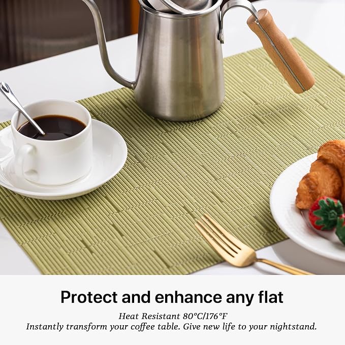 LEXMORE Placemats Set of 4 Vinyl/Plastic Woven Place Mats - Image 5