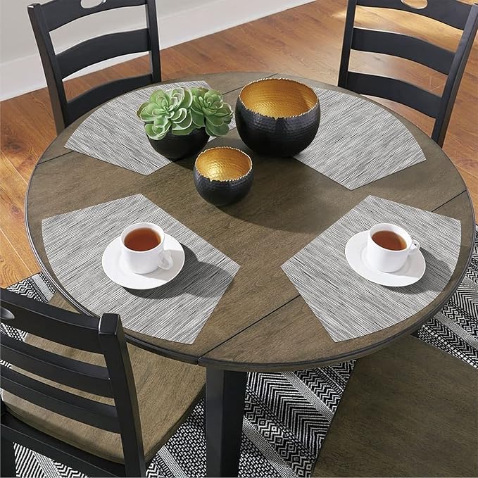 SHACOS Small Round Table Placemats Set of 4 Wedge Placemats Heat Resistant - Image 6