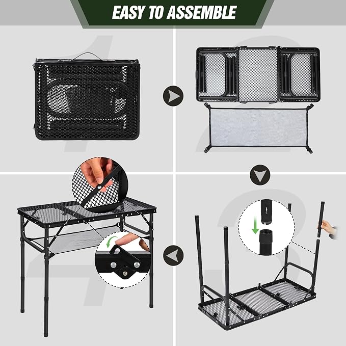 REDCAMP Small Triple fold Folding Grill Table - Image 7