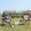 Folding Camping Chair, Oversized Red Steel Frame, 500 lb Capacity