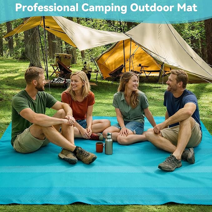 UKISS Outdoor Rug Carpet，Reversible Portable Plastic Straw Camping Rugs， 8' x - Image 2