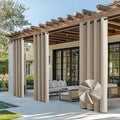 NICETOWN 100% Blackout Patio Outdoor Curtains Waterproof 2 Panels, Linen by NICETOWN