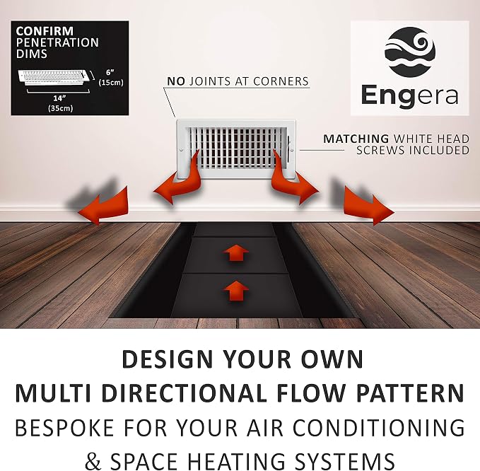 Engera Adjustable Double Deflection HVAC Air Register-Supply Air Diffuser Air - Image 2