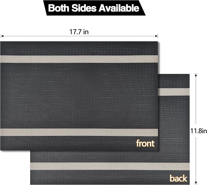 SLKQG Black Placemats Set of 6 - Image 5