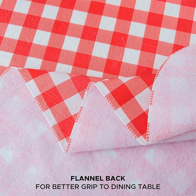 Nasitos 2 Pack Vinyl Picnic Table Cover 60x84 Inch-Flannel Backed Rectangle - Image 3