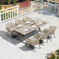 PURPLE LEAF Outdoor Dining Set All-Weather PE Rattan Patio Dining Furniture Set by PURPLELEAF