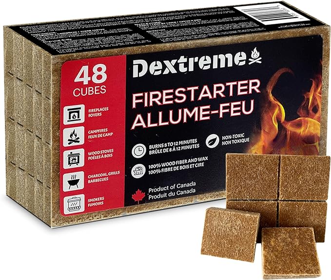 Dextreme Fire Starter Pack of 144/48 Natural Fire Starters Cubes by Dextreme
