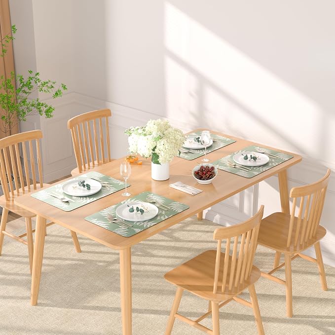 QIYI Placemats Set of 6, 12x18 Inch Faux Leather Place Mats - Image 7