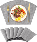 Homaxy Round Table Placemats Set of 6, Washable Wedge Shaped Faux Leather Table by Homaxy