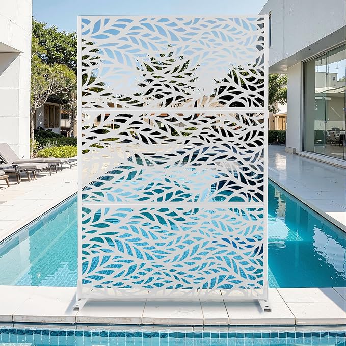 Metal Privacy Screen for Outdoor & Indoor Use, Free Standing Privacy Screen for by Unknown