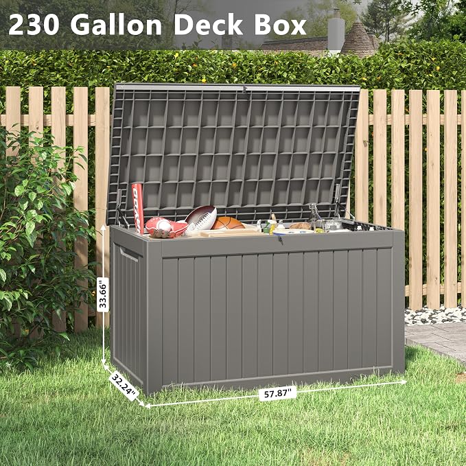 KAMABOKO 230 Gallon Outdoor Storage Box, Resin Deck Boxes Indoor and outdoor - Image 2