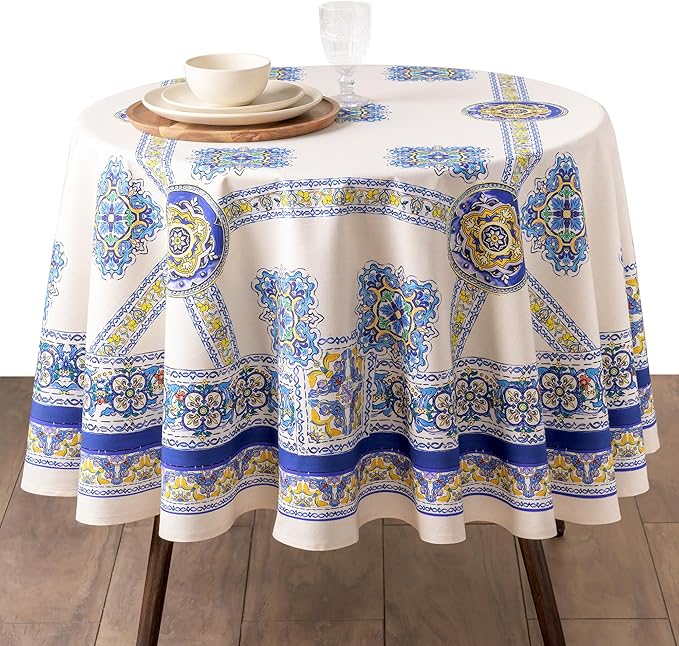 Maison d'Hermine Premium Table Cloth Round Table 100% Cotton 70 Inches by MaisondHermine