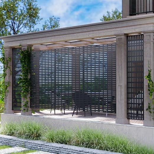 Casaphoria 72" H x 47" W Metal Outdoor Privacy Screen, Freestanding Decorative - Image 2