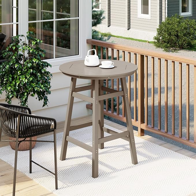 Costaelm Patio Bistro Table, Outdoor Bistro Dining Pub Table - Image 2