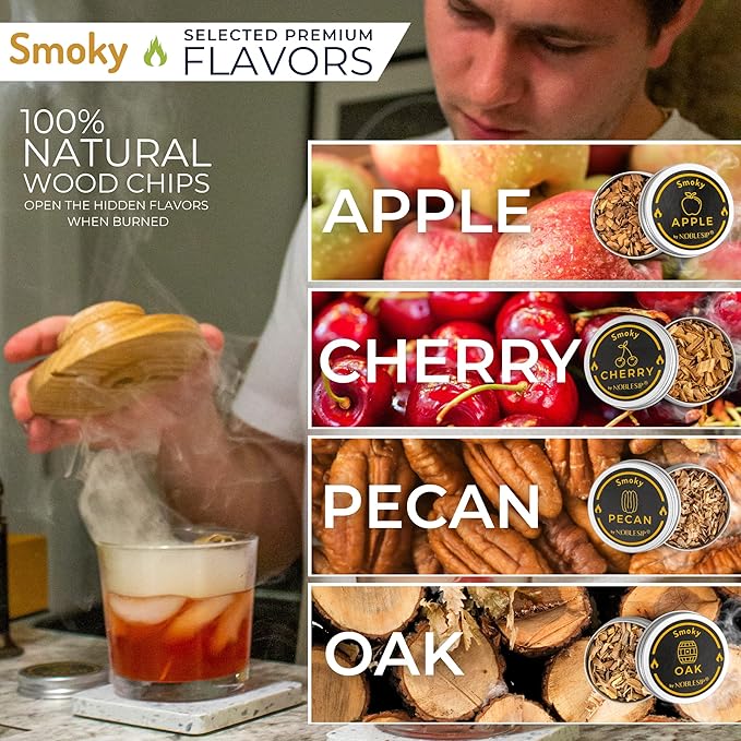 NOBLESIP® Whiskey Bourbon Smoker Kit  Smoky bar Set. Made from - Image 3