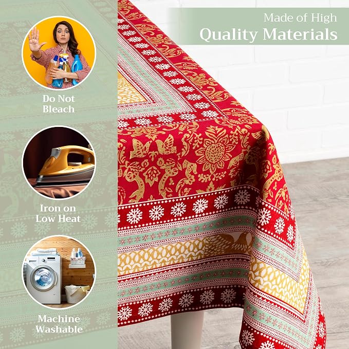 Maison d' Hermine Table Cloth Square Table 100% Cotton 54 x 54 Inches Fall - Image 3
