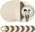 13-Inch Faux Leather Round Placemats Set of 12, Waterproof Anti-Slip Dual Sided by Fyvva