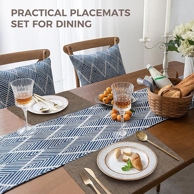 Vinyl Placemats Set of 4, Faux Leather Waterproof and Heat Resistant Place Mats - Image 5