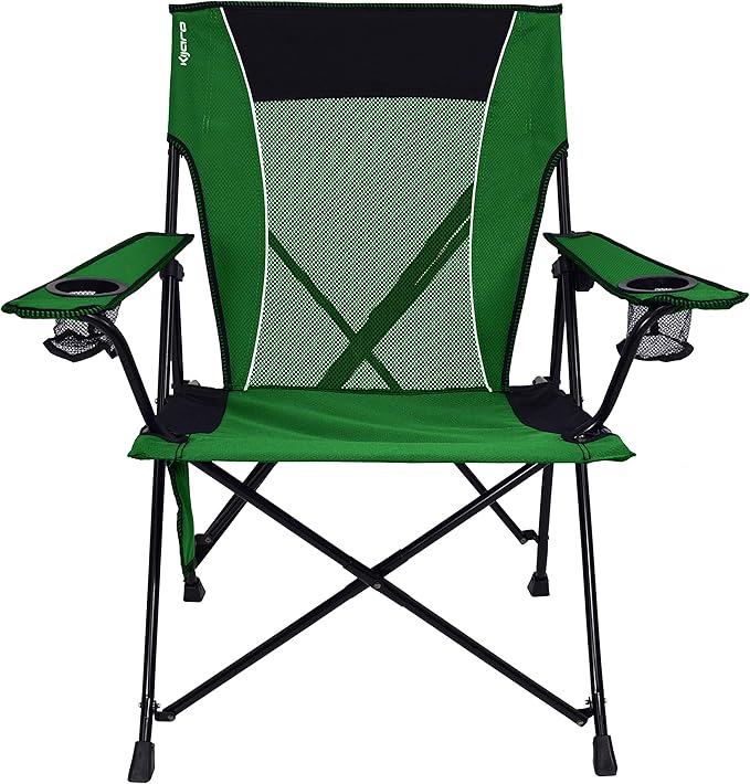Folding Camping Chairs with Dual Lock, 300 lb Capacity, Jasper Green