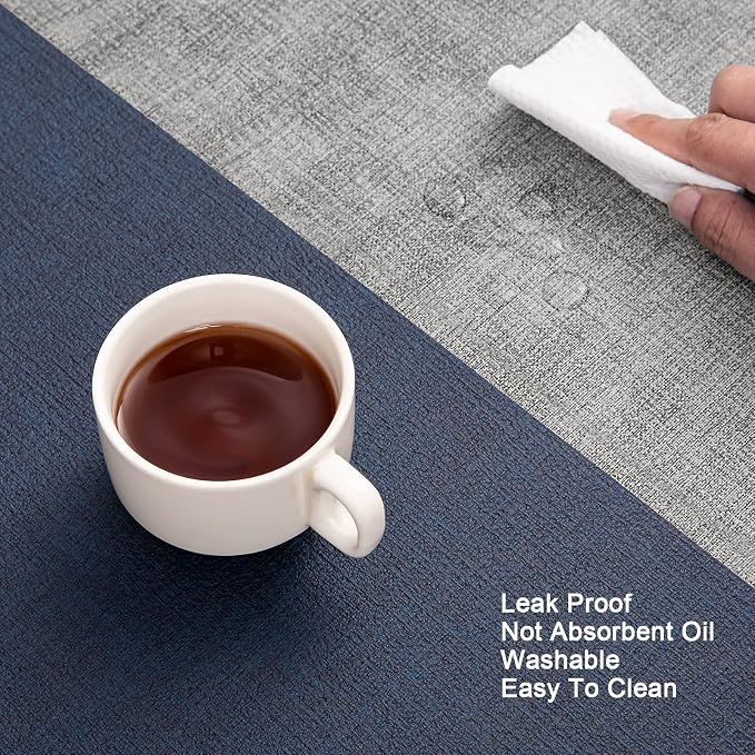 Myir JUN Placemats Dual Sided, Faux Leather Place Mats Set of 6 Indoor Placemat - Image 3