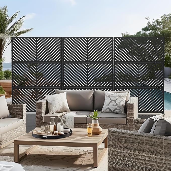 Casaphoria Metal Privacy Screen 72" H x 45" W, 2 Pack Outdoor Freestanding - Image 8