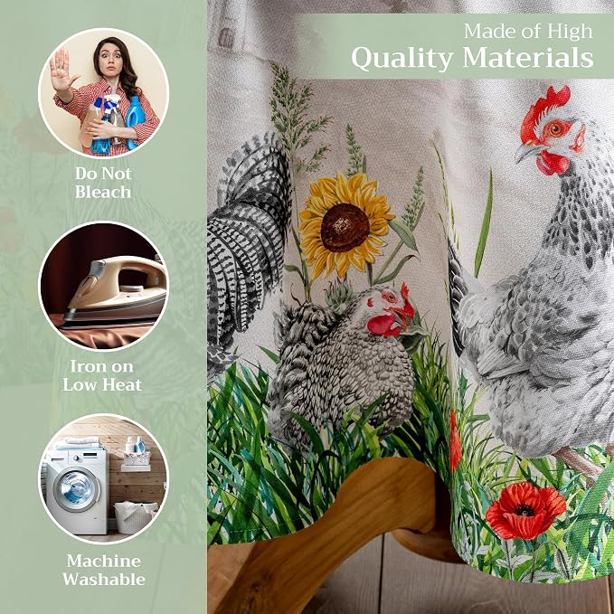 Maison d' Hermine Table Cloth Round Table 100% Cotton 69 Inches Tablecloth - Image 3
