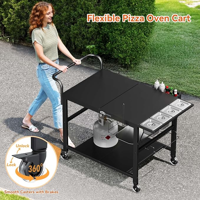Leteuke Pizza Oven Table, Grill Cart Table - Image 8