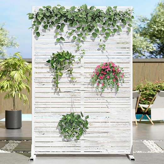 Casaphoria 72" H x 47" W Metal Outdoor Privacy Screen, Freestanding Decorative - Image 2