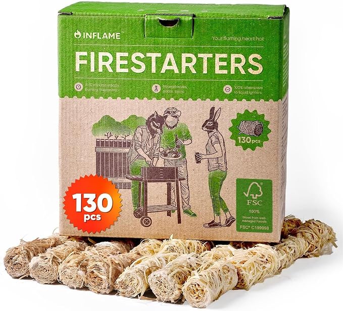 Inflame Fire Starters 130 pcs Fire Starters by INFLAME