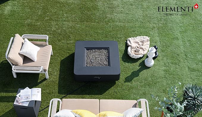 Elementi+ | Bundle Bergamo Gas Fire Pit Cast Concrete 42" Square Fire Table - Image 8