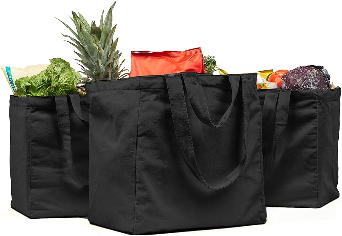 VeraMia Canvas Grocery Bag 3pc XL Set by VeraMia