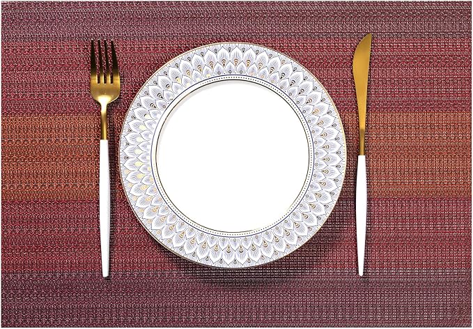 LEXMORE Placemats Set of 8 Vinyl/Plastic Woven Place Mats by lexmore