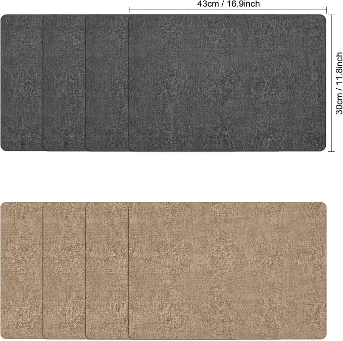 Myir JUN Placemats Dual Sided, Faux Leather Place Mats Set of 8 Indoor Placemat - Image 2