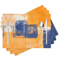 Modern Art Placemats Set of 4 Yellow Abstract Painting Place Mats Washable by Fjogymlea