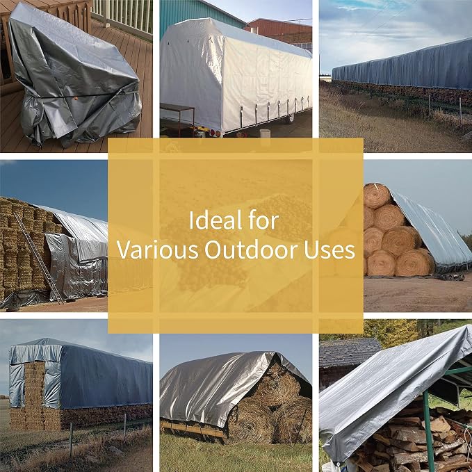 GUARD SHIELD Silver Tarp Waterproof 12x14 Feet Medium Duty All Purpose Poly - Image 6