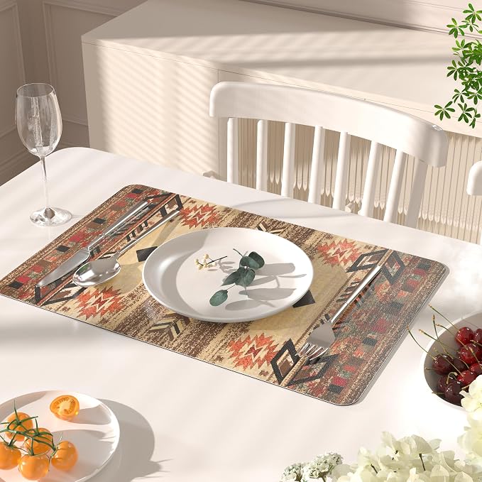 QIYI Placemats Set of 6, 12x18 Inch PU Leather Place Mats - Image 6