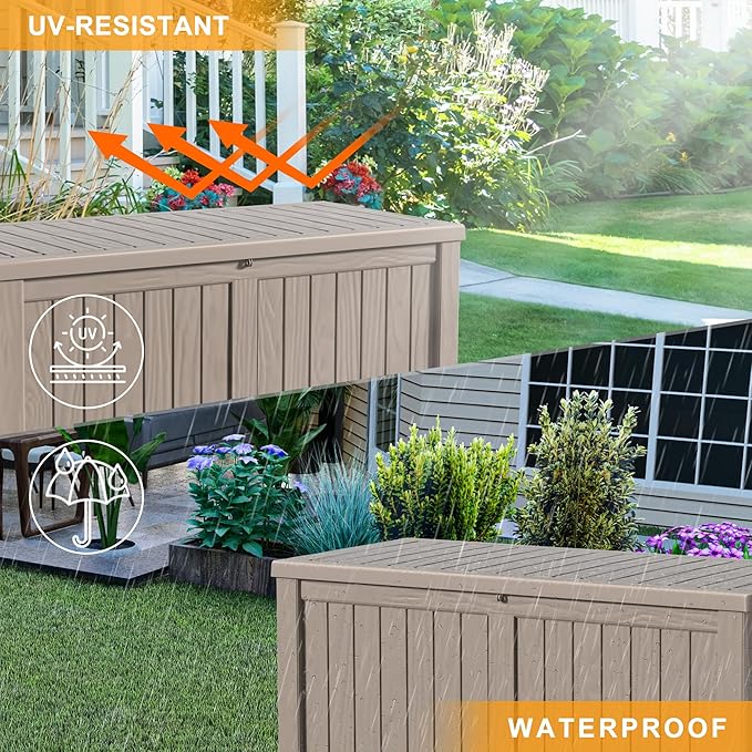 150 Gallon Deck Box, Resin Outdoor Storage Box - Image 6