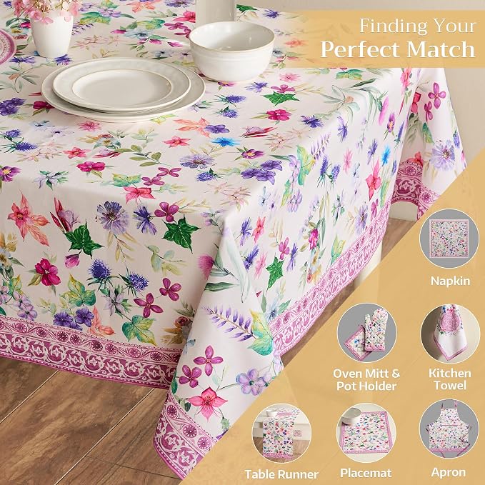 Maison d' Hermine Table Cloth Square Table 100% Cotton 54 x 54 Inches - Image 5