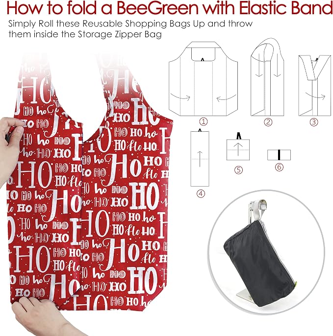 BeeGreen Geography Reusable Grocery Bags Bulk 10 Packs X-Large, Reusable - Image 3