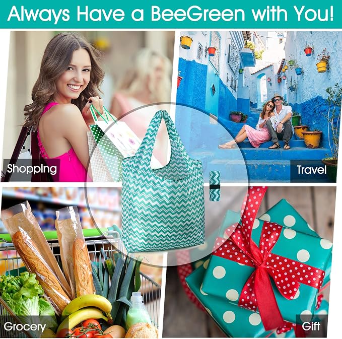 BeeGreen Reusable Grocery Bags Lightweight Durable Shopping Bags Washable - Image 7