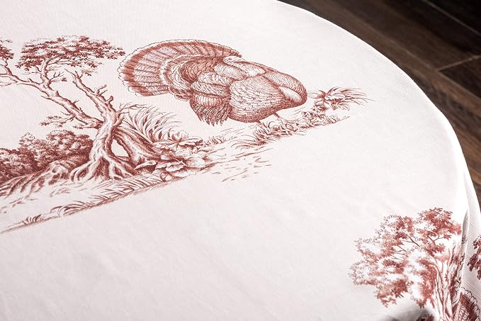 Maison d' Hermine Table Cloth Round Table 100% Cotton 69 Inches Fall Tablecloth - Image 7