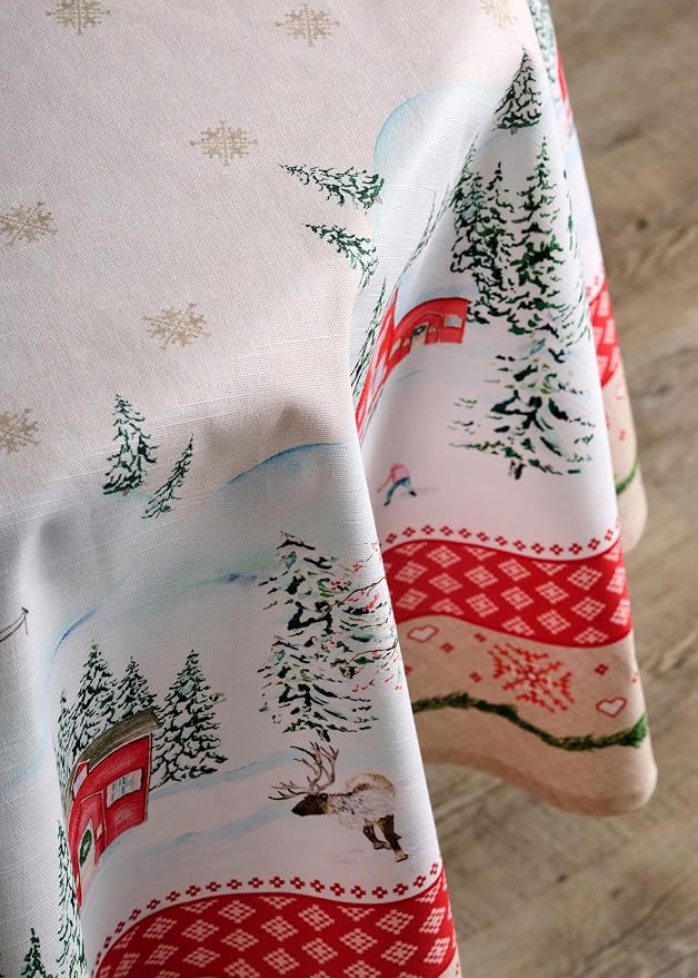 Maison d' Hermine Table Cloth Round Table 100% Cotton 69 Inches Fall Tablecloth - Image 6