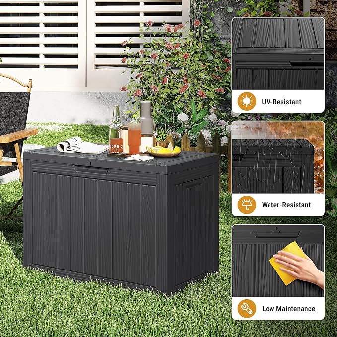 Mars Villa 45 Gallon Deck Box, Resin Outside Storage Box Waterproof - Image 5