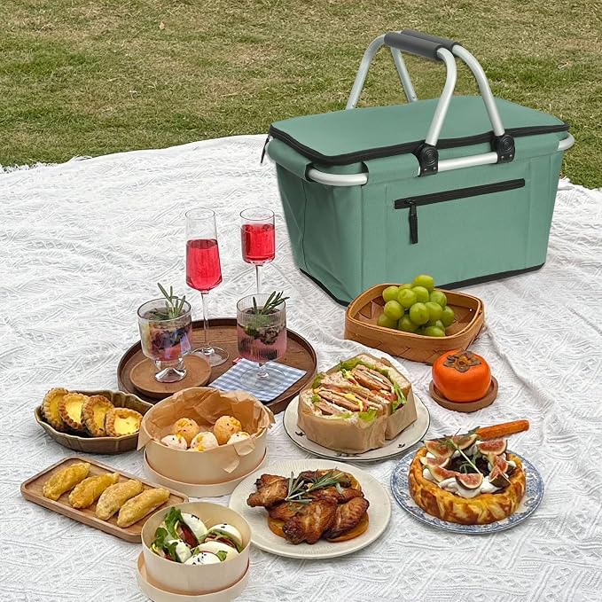 Picnic Basket, SIYUAN Collapsible Shopping Basket - Image 6