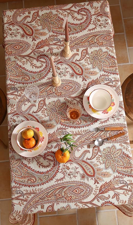ISAENNE Designer French Red Table Cloth - Image 8