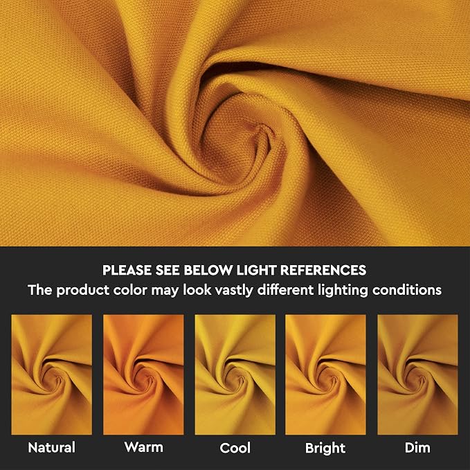 Encasa XO Table Runner 13"x59" Long | Cotton Canvas Fabric | Mango Solid Color - Image 3