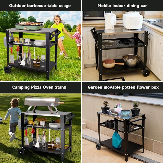 Stainless Steel Outdoor Grill Cart - Image 6