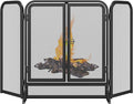Mr IRONSTONE 3 Panel Fireplace Screen 51.5" W x 32.5" H Modern Foldable by MrIRONSTONE
