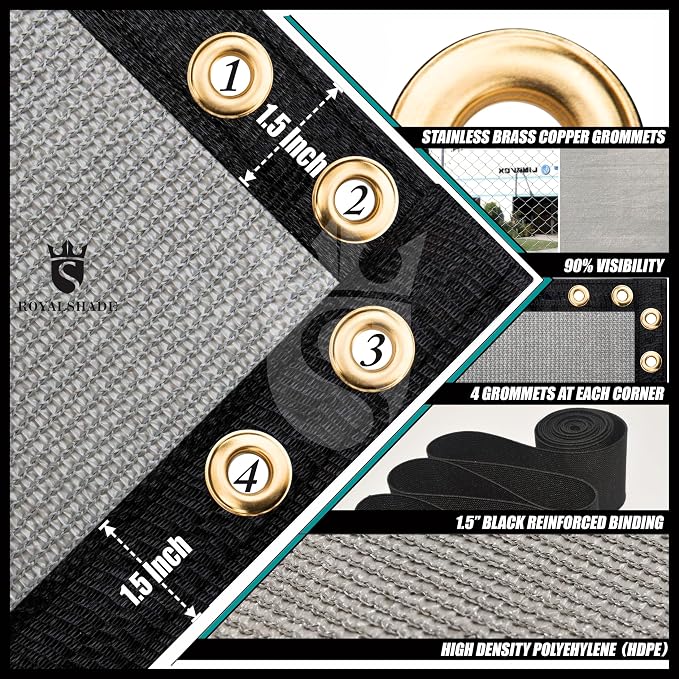 Royal Shade Custom Size 4' x 81' Grey Fence Privacy Screen Windscreen Cover - Image 5