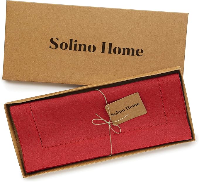 Solino Home Linen Red Table Runner 120 Inches Long - Image 5